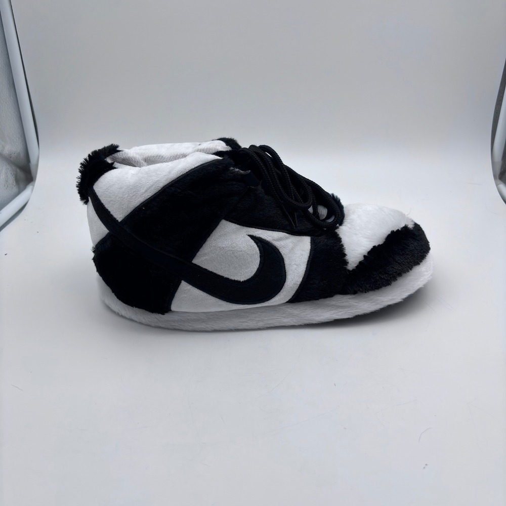 Nike Dunk SB Style Plush Slippers Panda Black One Size Fits Most **Brand New! - Picture 2 of 10
